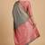 Grey Semi Silk Banarasi Saree  With  Floral Zari Work