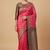 Fusia Pink Semi Silk Banarasi Saree With Floral Zari Work