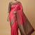 Fusia Pink Semi Silk Banarasi Saree With Floral Zari Work