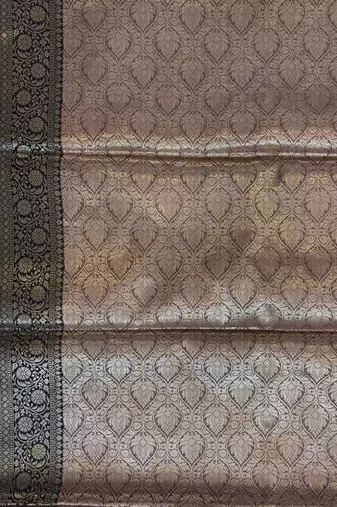 Fusia Pink Semi Silk Banarasi Saree With Floral Zari Work