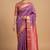Lavender Semi Silk Banarasi Saree With Floral Zari Booti Work