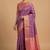 Lavender Semi Silk Banarasi Saree With Floral Zari Booti Work
