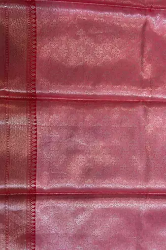 Lavender Semi Silk Banarasi Saree With Floral Zari Booti Work