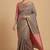 Light Brown Semi Silk Banarasi Saree With Floral Zari Booti Work