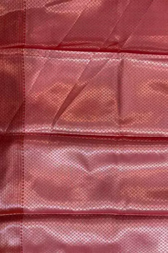 Light Brown Semi Silk Banarasi Saree With Floral Zari Booti Work