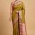 Mehendi Semi Silk Banarasi Saree With Floral Zari Booti Work