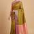 Mehendi Semi Silk Banarasi Saree With Floral Zari Booti Work