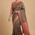 Brown Semi Silk Banarasi Saree With Floral Zari Booti Work