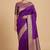Purple Semi Silk Banarasi Saree With Plain Anchal Border Work