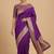 Purple Semi Silk Banarasi Saree With Plain Anchal Border Work