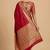 Red Semi Silk Banarasi Saree With Plain Anchal Border Work