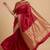 Red Semi Silk Banarasi Saree With Plain Anchal Border Work