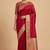 Red Semi Silk Banarasi Saree With Plain Anchal Border Work