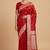 Red Semi Silk Mashru Banarasi Saree With Silver Zari Booti Work