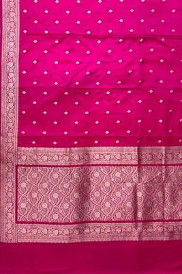 Ranipink Semi Silk Mashru Banarasi Saree With Silver Zari Booti Work 4