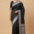 Black Semi Silk Mashru Banarasi Saree With Silver Zari Booti Work