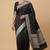 Black Semi Silk Mashru Banarasi Saree With Silver Zari Booti Work