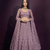 Lavender butterfly net fabric with embroidered, resham, sequence, thread work lehengas for your wedding look