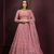 Pink butterfly net fabric with embroidered, resham, sequence, thread work lehengas for your wedding look