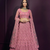 Pink butterfly net fabric with embroidered, resham, sequence, thread work lehengas for your wedding look
