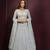 Light Sky Butterfly Net Fabric With Embroidered, Resham, Sequence, Thread Work Lehengas For Your Wedding Look