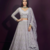 Grey butterfly net fabric with embroidered, resham, sequence, thread work lehengas for your wedding look
