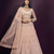 Peach butterfly net fabric with embroidered, resham, sequence, thread work lehengas for your wedding look