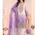 Designer purple ombre straight suit for women with hand embroidery