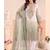 Designer green ombre straight suit for women with hand embroidery