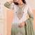 Designer green ombre straight suit for women with hand embroidery