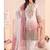 Designer pink ombre straight suit for women with hand embroidery