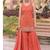 Orange bandhani printed heavy emrboidery worked sharara suit ethnic wear