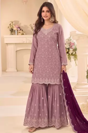 Designer pink 3 piece salwar suit for women indian wear