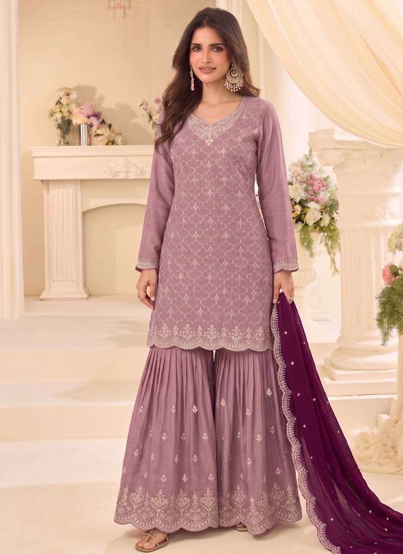 Designer pink 3 piece salwar suit for women indian wear