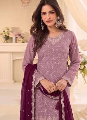 Designer pink 3 piece salwar suit for women indian wear 2