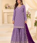 Designer lilac 3 piece salwar suit for women indian wear