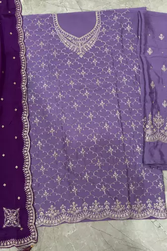 Designer lilac 3 piece salwar suit for women indian wear