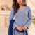 Designer baby blue 3 piece salwar suit for women indian wear