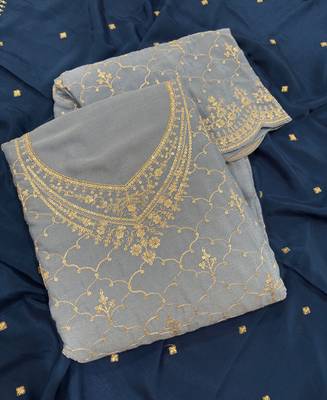 Designer baby blue 3 piece salwar suit for women indian wear 3