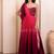 Pink pearl embellished one-shoulder draped gown for women