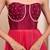 Pink pearl embellished one-shoulder draped gown for women