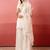 White zari & cut dana handwork georgette kurta palazzo set with dupatta for women
