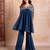 Blue zardozi embroidered kaftan co-ord set for women