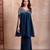 Blue zardozi embroidered kaftan co-ord set for women