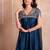 Blue zardozi embroidered kaftan co-ord set for women
