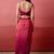 Pink embroidered crepe cape draped skirt set for women