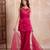Magenta handwork georgette sharara kurta set with dupatta for women