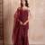 Maroon embellished crepe tunic palazzo set with organza dupatta for women