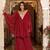 Maroon sequins work blooming georgette kaftan palazzo co-ord set for women