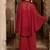 Maroon sequins work blooming georgette kaftan palazzo co-ord set for women